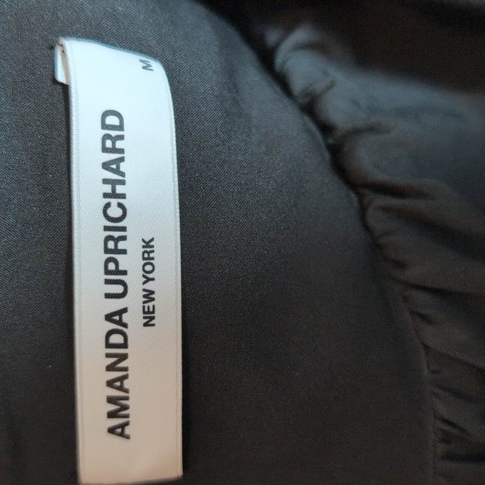 Amanda Uprichard Black Puff Sleeve Vegan Leather Mini Dress - Picture 9 of 12
